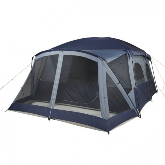 Ozark Trail 12-Person Cabin Tent,with Screen Porch and 2 Entrances for Camping