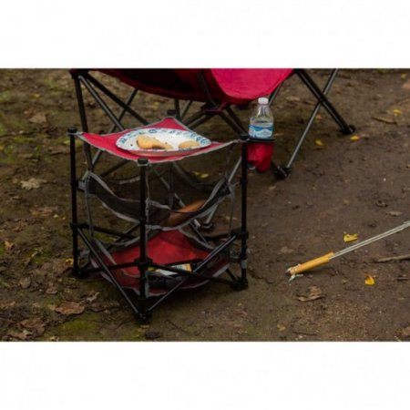 Ozark Trail 3 Shelf Camping Table,Red,14 in x 14 in x 18 in