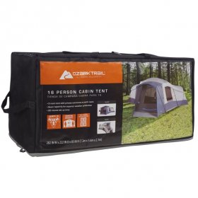 Ozark Trail 16-Person Cabin Tent for Camping with 2 Removable Room Dividers