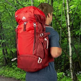 Ozark Trail 47 Liter Hydration Compatible,Hiking,Camping,Travel Backpack,Red,Unisex