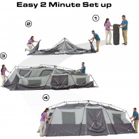 Ozark Trail 20' x 10' Instant Cabin Tent in Gray and Teal,Sleeps 12