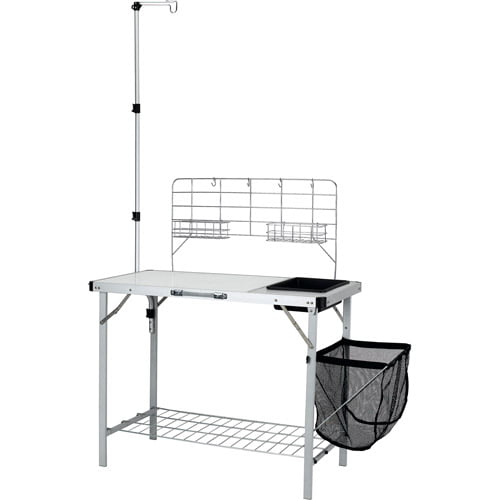 Ozark Trail Camping Table,Silver,39 L in x 19.7 W in x 76 H in